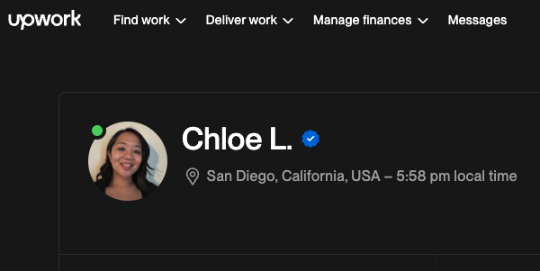 screenshot of Upwork